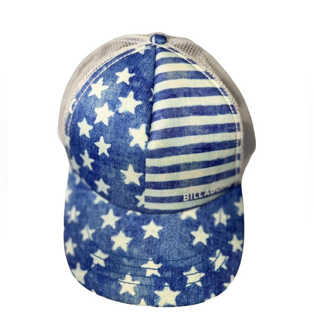 Billabong Stars and Stripes blue and white snapback hat. One size fits most.
